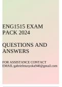 ENG1515 Exam pack 2024(Questions and answers)