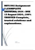 NST1502 Assignment 3 (COMPLETE ANSWERS) 2024 - DUE 13 August 2024 ; 100% TRUSTED Complete, trusted solutions and explanations.