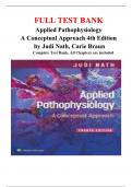 Test Bank for Applied Pathophysiology A Conceptual Approach 4th Edition by Judi Nath