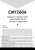 CMY2606 Assignment 1 (ANSWERS) Semester 2 2024 - DISTINCTION GUARANTEED