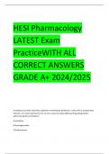 HESI Pharmacology  LATEST Exam  PracticeWITH ALL  CORRECT ANSWERS  GRADE A+ 2024/2025