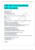 LRA 222 Test Questions with Answers 