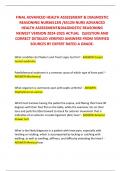 FINAL ADVANCED HEALTH ASSESSMENT & DIAGNOSTIC REASONING NURS6512N /6512N NURS ADVANCED HEALTH ASSESSMENT&DIAGNOSTIC REASONING NEWEST VERSION 2024-2025 ACTUAL   QUESTION AND CORRECT DETAILED VERIFIED ANSWERS FROM VERIFIED SOURCES BY EXPERT RATED A GRADE.