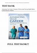 Test Bank - for Advancing Your Career Concepts of Professional Nursing Eighth Edition by Rose Kearney Nunnery, All Chapters | Complete Guide A+