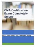 CMA Certification Exam 100% Correct 