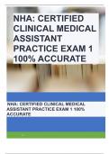 NHA: CERTIFIED CLINICAL MEDICAL ASSISTANT PRACTICE EXAM 1. 