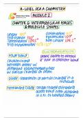 A-LEVEL CHEMISTRY SUMMARY NOTES: INTERMOLECULAR FORCES AND SHAPES OF MOLECULES