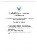 Certified Welding Supervisor   EXAM Package