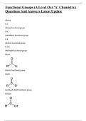 Functional Groups (A Level Ocr -A- Chemistry) Questions And Answers Latest Update