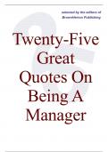 Twenty-Five  Great  Quotes On  Being A  Manager