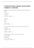 CNIM MULTIPLE CHOICE EXAM WITH CORRECT ANSWERS