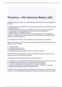 Primerica - Life Insurance Basics (AZ) Exam Questions and Answers