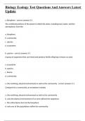 Biology Ecology Test Questions And Answers Latest Update