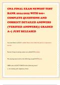 CNA FINAL EXAM NEWEST TEST BANK 2024-2025 WITH 600+ COMPLETE QUESTIONS AND CORRECT DETAILED ANSWERS (VERIFIED ANSWERS)| GRADED A+| JUST RELEASED