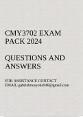 CMY3702 Exam pack 2024(Questions and answers)