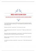 MED AIDE EXAM 2024 WITH GUARANTEED ACCURATE ANSWERS|VERIFIED