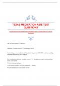 TEXAS MEDICATION AIDE TEST QUESTIONS WITH GUARANTEED ACCURATE ANSWERS