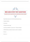 MED AIDE STATE TEST QUESTIONS WITH GUARANTEED ACCURATE ANSWERS