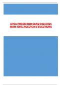APEA PREDICTOR EXAM 2024/2025 WITH 100% ACCURATE SOLUTIONS