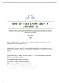 BUSI 301 TEST EXAM (LIBERTY UNIVERSITY) WITH GUARANTEED ACCURATE ANSWERS|VERIFIED