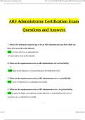 ARF Administrator Certification Exam Questions and Answers Updated (Verified Answers)