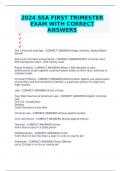 2024 SSA FIRST TRIMESTER EXAM WITH CORRECT ANSWERS 	