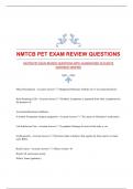 NMTCB PET EXAM REVIEW QUESTIONS WITH GUARANTEED ACCURATE ANSWERS|VERIFIED