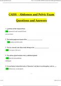  CAISS – Abdomen and Pelvic Exam Questions and Answers Updated (Verified Answers)