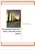 Pharmacology Principles Exam 1 (2024) || With 100% Accurate Solutions