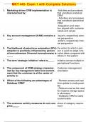 MKT 445- Exam 1 with Complete Solutions