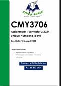 CMY3706 Assignment 1 (QUALITY ANSWERS) Semester 2 2024