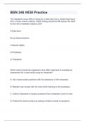 BSN 246 HESI Practice Nightingale College Question and answers rated A+