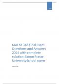 MACM 316 Final Exam Questions and Answers 2024 with complete solution; Simon Fraser UniversitySchool name