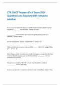 CTR 156CT Propane Final Exam 2024 Questions and Answers with complete solution