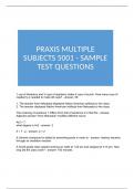 Praxis Multiple Subjects 5001 - Sample Test Questions