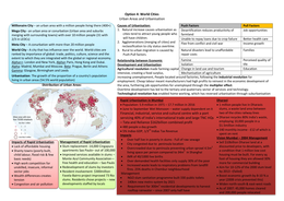 AQA A2 Geography World Cities and Case Studies 2017