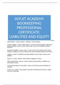 INTUIT ACADEMY BOOKKEEPING PROFESSIONAL CERTIFICATE: LIABILITIES AND EQUITY