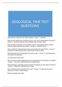 GEOLOGICAL TIME TEST QUESTIONS 