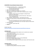 Accounting: Financial Statement Analysis