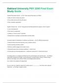 Oakland University PSY 2250 Final Exam Study Guide Questions And Answers With Verified Solutions Graded A+