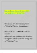 Impact Texas Young Drivers 2023  100% CORRECT ANSWERS