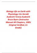 Instructor's Manual for Biology Life on Earth with Physiology 11th Edition By Gerald Audesirk Teresa Audesirk Bruce Byers (All Chapters, 100% Original Verified, A+ Grade)