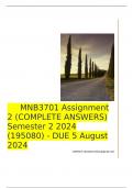 MNB3701 Assignment 2 (COMPLETE ANSWERS) Semester 2 2024 (195080) - DUE 5 August 2024