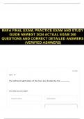 RNFA FINAL EXAM, PRACTICE EXAM AND STUDY GUIDE NEWEST 2024 ACTUAL EXAM 260 QUESTIONS AND CORRECT DETAILED ANSWERS (VERIFIED ASNWERS)