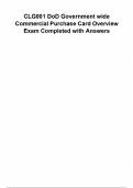 CLG001 DoD Government wide Commercial Purchase Card Overview Exam Completed with Answers