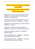 Pest Control Technician Training  Texas WDI  Test Set Questions And Verified  Correct Answers