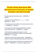 Termite Study Questions With  Revised Correct Answers & Images  Included | Already Passed!!