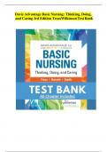 Davis Advantage Basic Nursing: Thinking, Doing, and Caring 3rd Edition Treas Wilkinson Test Bank