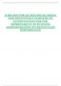 JURIS DOCTOR (JD 2022) SOCIAL MEDIA  AND MELENNIALS LEARNERS AN  INTERVENTION FOR THE  IMPROVEMENT OF BUSINESS  ADMINISTRATION STUDENTS CLASS  PERFORMANCE