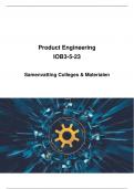 Product Engineering (IOB3-5-23) - Samenvatting colleges, boek & reader